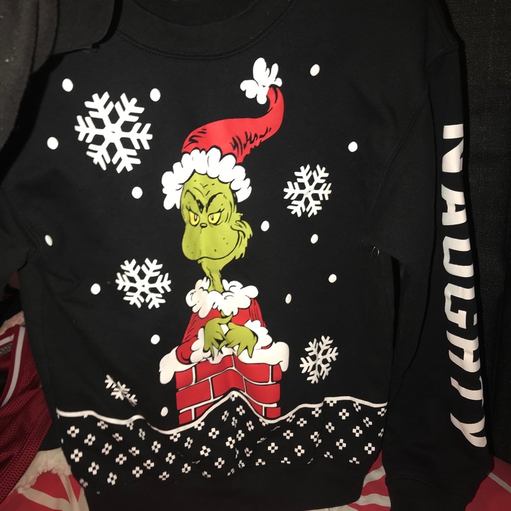 Grinch long sleeve shirt black queen top